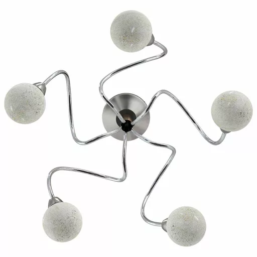 Mennyezeti lámpa kerek üvegburákkal 5 db G9 LED-lámpához