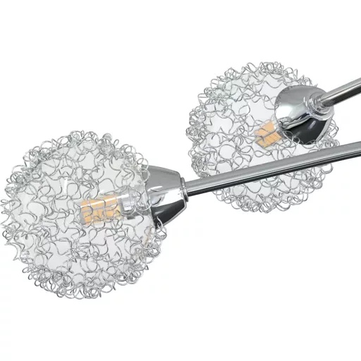 Mennyezeti lámpa dróthálós burákkal 5 db G9 LED-lámpával