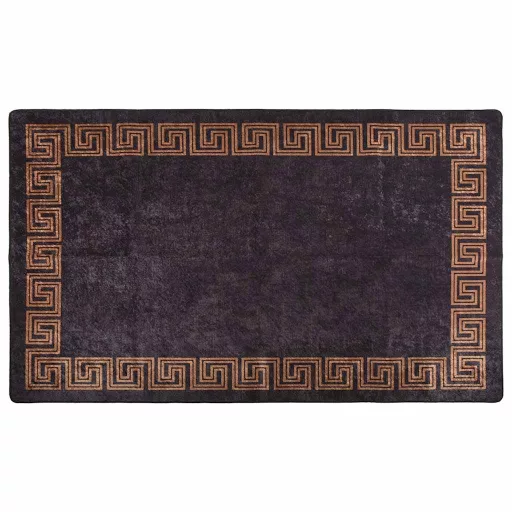Fekete és arany mosható szőnyeg 120 x 180 cm