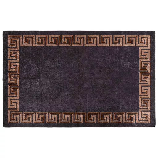 Fekete és arany mosható szőnyeg 160 x 230 cm