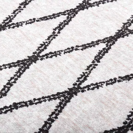 Fekete és fehér mosható szőnyeg 80 x 150 cm