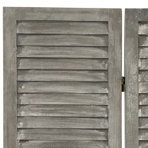 Szürke 5 paneles tömör faparaván 179 x 166 cm