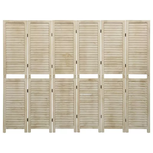 6 paneles tömör császárfa paraván 210 x 165 cm
