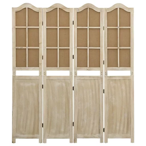 4 paneles barna szövet paraván 140 x 165 cm