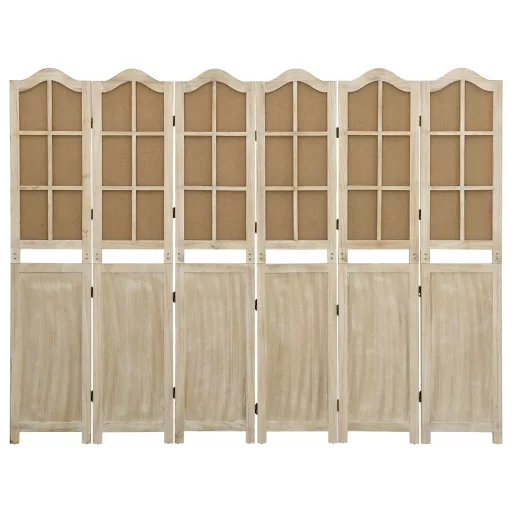6 paneles barna szövet paraván 214 x 165 cm