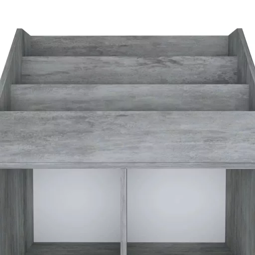 Betonszürke szerelt fa gyerek újságtartó 71 x 30 x 114 cm