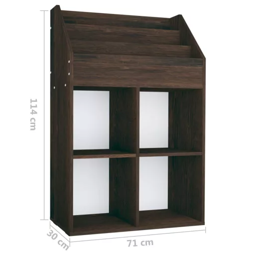 Füstös tölgy színű szerelt fa gyerek újságtartó 71x30x114 cm