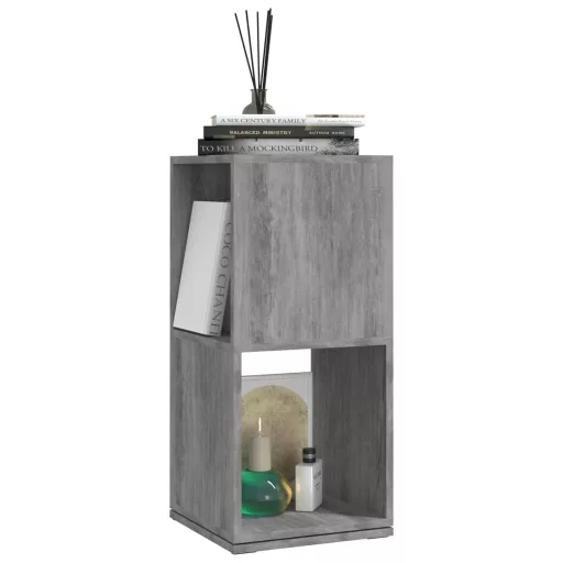 Betonszürke szerelt fa forgószekrény 34,5x34,5x75,5 cm