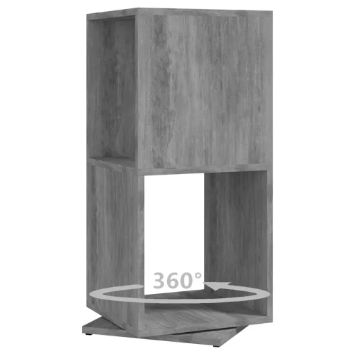 Betonszürke szerelt fa forgószekrény 34,5x34,5x75,5 cm