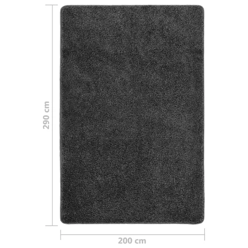Sötétszürke csúszásmentes bozontos szőnyeg 200 x 290 cm