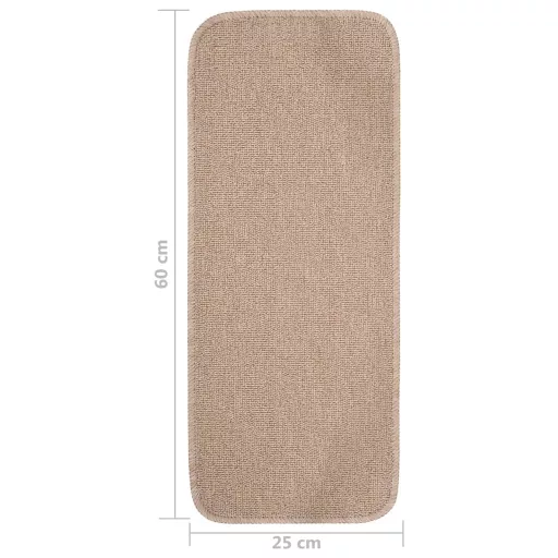 15 db bézs négyszögű csúszásmentes lépcsőszőnyeg 60 x 25 cm