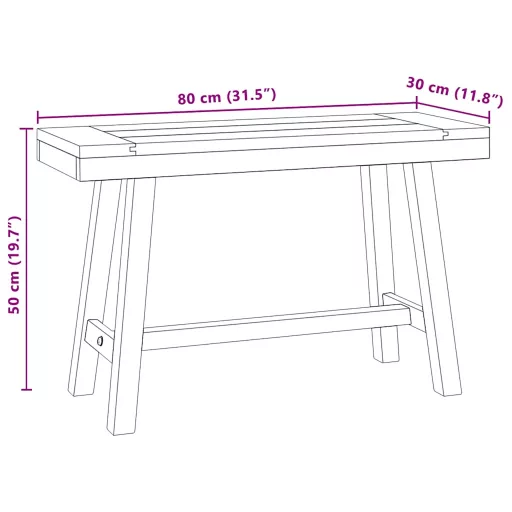 Tömör tíkfa pad 80 cm