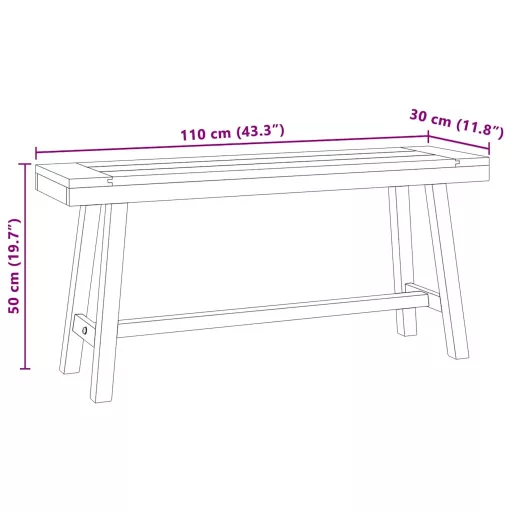Tömör tíkfa pad 110 cm