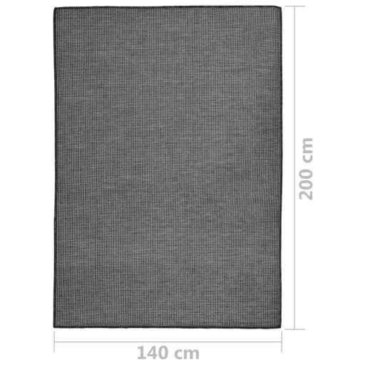 Szürke lapos szövésű kültéri szőnyeg 140 x 200 cm