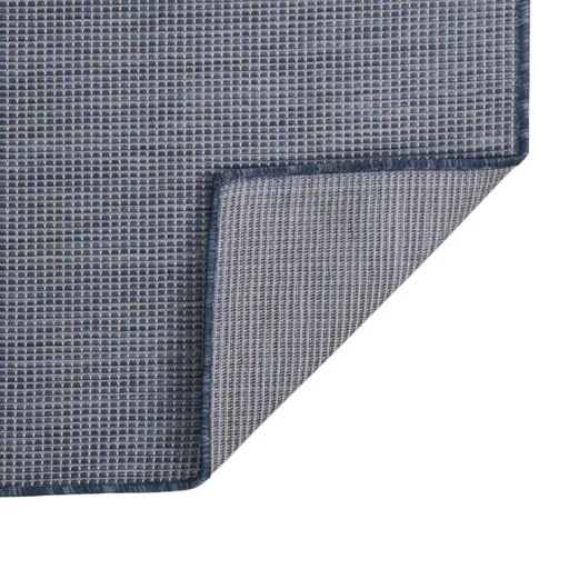 Kék lapos szövésű kültéri szőnyeg 80 x 250 cm