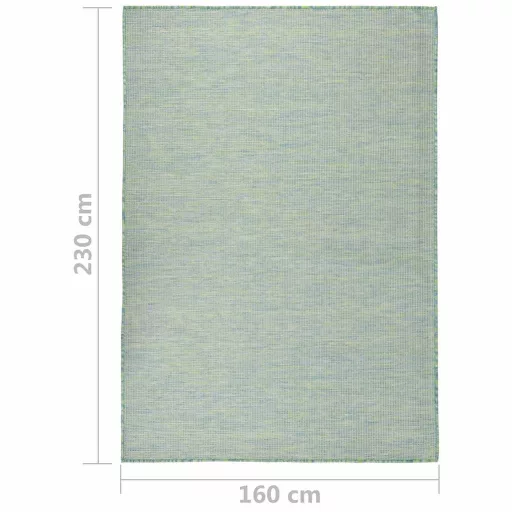 Türkizkék lapos szövésű kültéri szőnyeg 160 x 230 cm