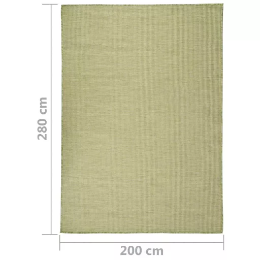 Zöld lapos szövésű kültéri szőnyeg 200 x 280 cm