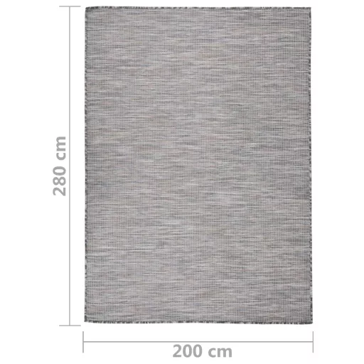 Barna-kék lapos szövésű kültéri szőnyeg 200 x 280 cm