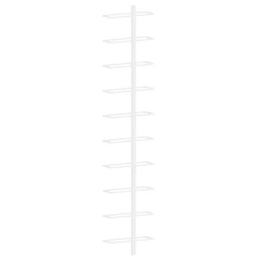 Fehér fém falra szerelhető bortartó állvány 10 palacknak