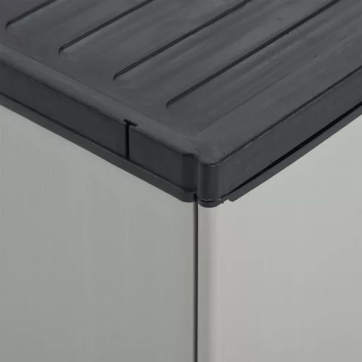 Szürke és fekete kerti PP szeméttároló 68 x 40 x 85 cm