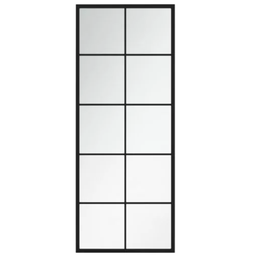 Fekete fém fali tükör 100 x 40 cm