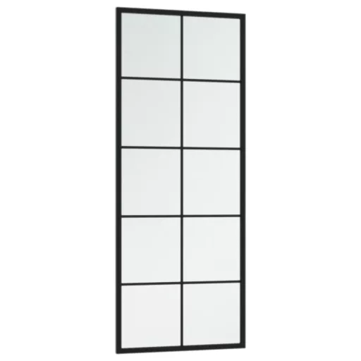 Fekete fém fali tükör 100 x 40 cm