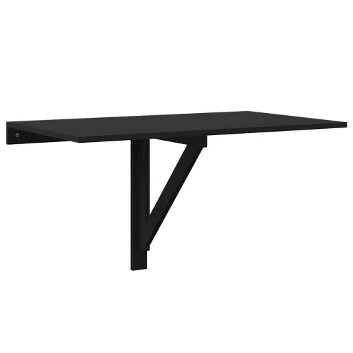 Fekete szerelt fa összecsukható fali asztal 100x60x56 cm
