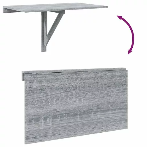Szürke sonoma szerelt fa összecsukható fali asztal 100x60x56 cm