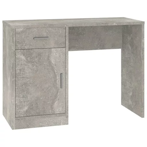 Betonszürke faanyag fiókos/rekeszes íróasztal 100x40x73 cm