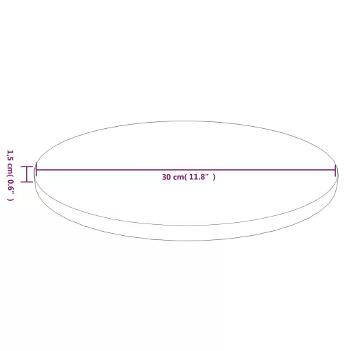 Világosbarna kezelt tömör tölgyfa kerek asztallap Ø30x1,5 cm