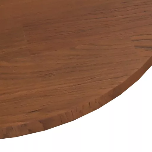 Sötétbarna kezelt tömör tölgyfa kerek asztallap Ø90x1,5 cm
