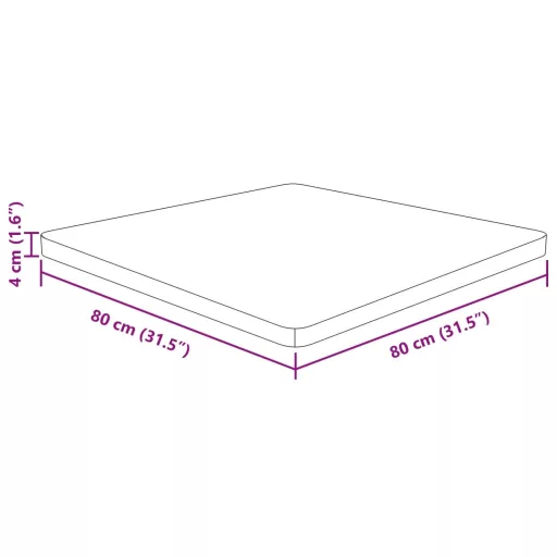 Világosbarna kezelt tömör tölgyfa négyzet asztallap 80x80x4 cm