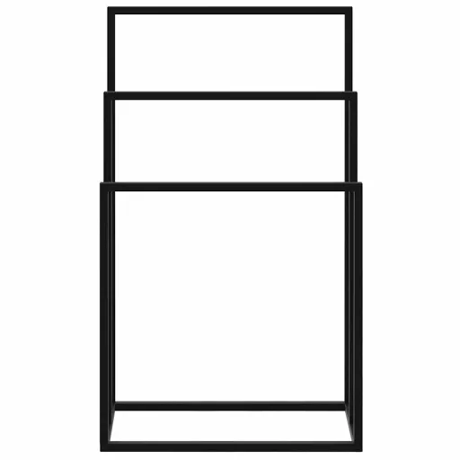 Fekete vas szabadon álló törölközőtartó 48 x 24 x 79 cm