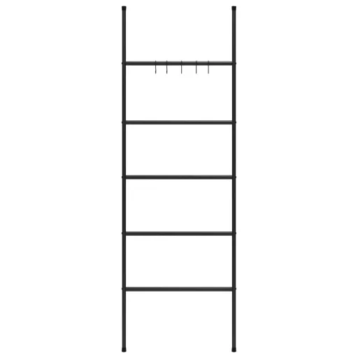 5 szintes fekete vas törölközőtartó létra 58 x 175 cm