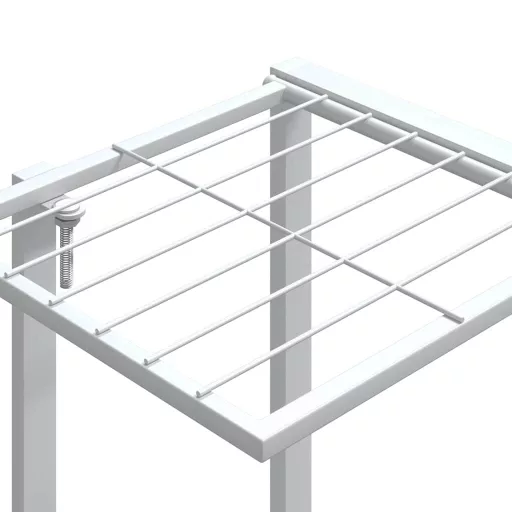 Fehér vas virágtartó állvány kerekekkel 94,5 x 24,5 x 91,5 cm