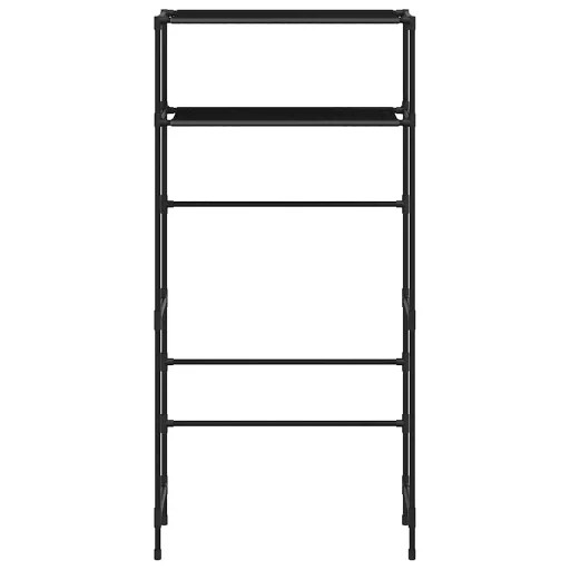 2 szintes fekete vas mosógép feletti tárolóállvány 69x28x143 cm