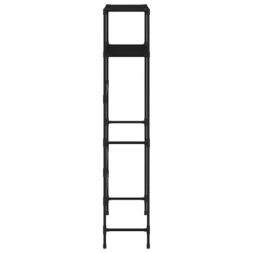 2 szintes fekete vas mosógép feletti tárolóállvány 69x28x143 cm
