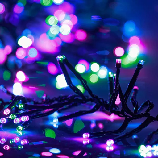 Színes pasztell fényű fürtös PVC LED-szalag 1000 LED-del