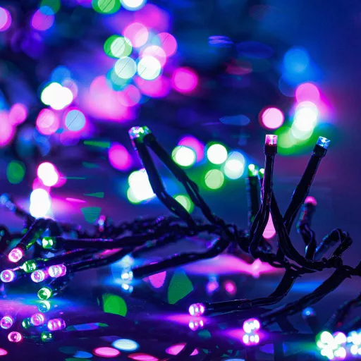 Színes pasztell fényű fürtös PVC LED-szalag 2000 LED-del