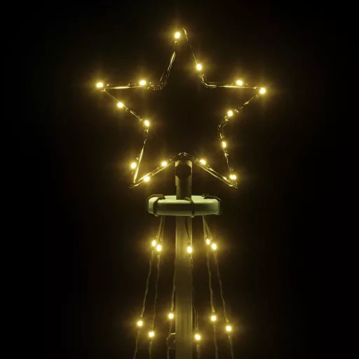 Kúp alakú karácsonyfa 108 meleg fehér LED-del 70 x 180 cm