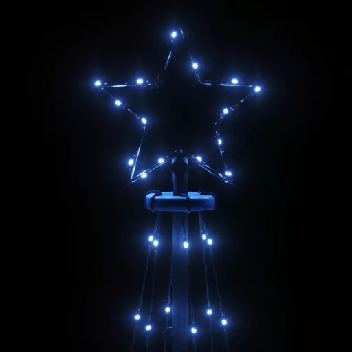 Kúp alakú karácsonyfa 108 kék LED-del 70 x 180 cm