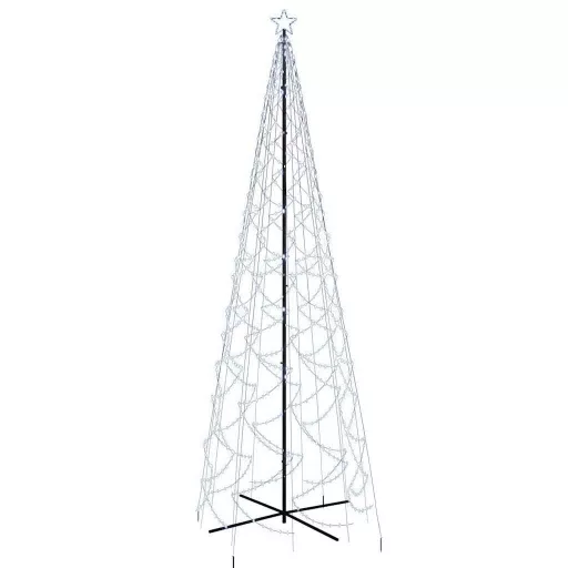 Kúp alakú karácsonyfa 1400 hideg fehér LED-del 160 x 500 cm
