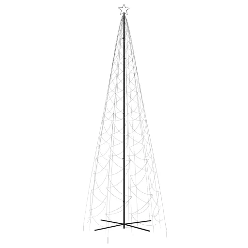 Kúp alakú karácsonyfa 1400 hideg fehér LED-del 160 x 500 cm