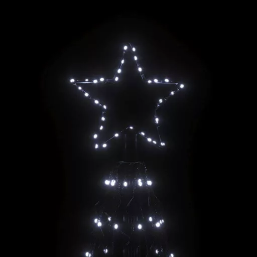 Kúp alakú karácsonyfa 1400 hideg fehér LED-del 160 x 500 cm