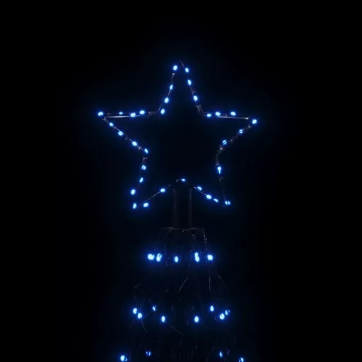 Kúp alakú karácsonyfa 1400 kék LED-del 160x500 cm