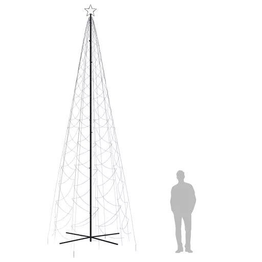Kúp alakú karácsonyfa 1400 kék LED-del 160x500 cm