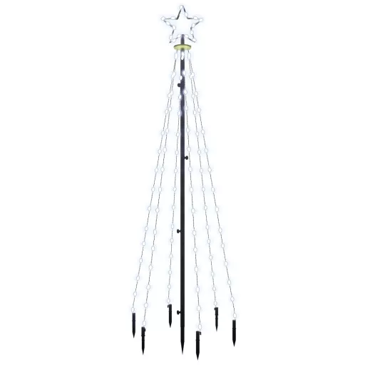 Hideg fehér fényű karácsonyfa tüskével 108 LED-del 180 cm