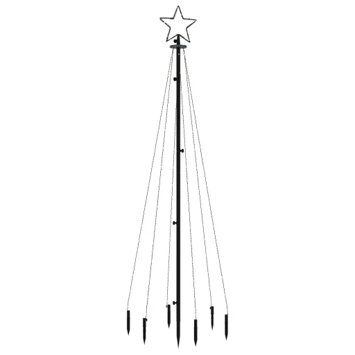 Hideg fehér fényű karácsonyfa tüskével 108 LED-del 180 cm