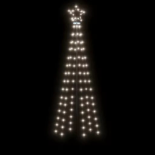 Hideg fehér fényű karácsonyfa tüskével 108 LED-del 180 cm