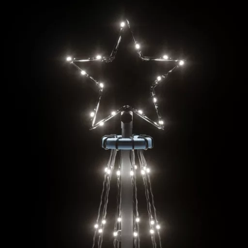 Hideg fehér fényű karácsonyfa tüskével 108 LED-del 180 cm